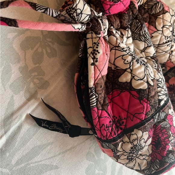 Vera Bradley Retired Mocha Rouge Glenna Small Drawstring Satchel Bag - Picture 14 of 14